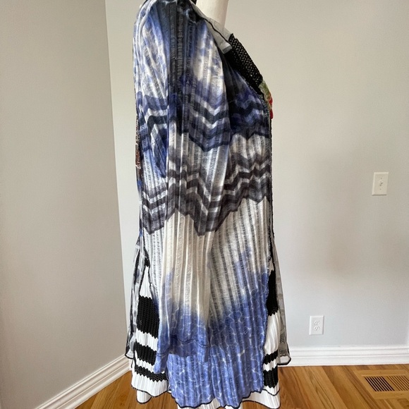 Ali Miles size large office blouse career mature modest color block mixed print - Picture 11 of 16